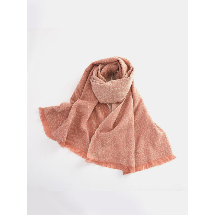 Raw Hem Heathered Polyester Scarf Apparel and Accessories