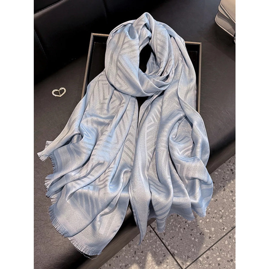 Raw Hem Lightweight Scarf Blue / One Size Apparel and Accessories