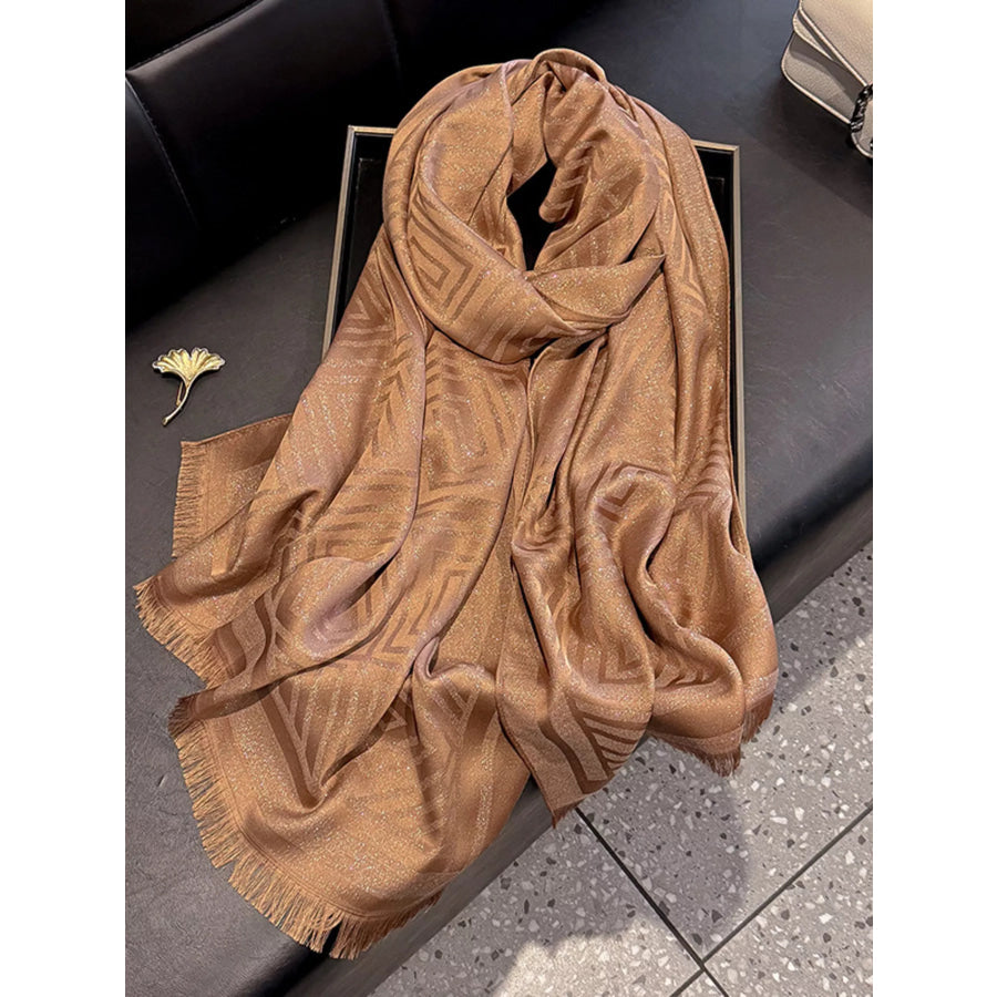 Raw Hem Lightweight Scarf Coffee / One Size Apparel and Accessories