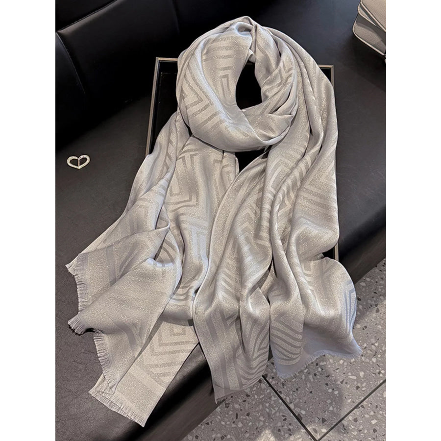 Raw Hem Lightweight Scarf Gray / One Size Apparel and Accessories