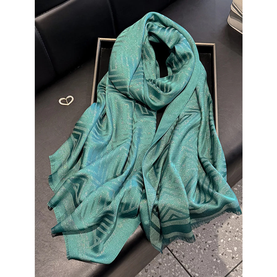 Raw Hem Lightweight Scarf Green / One Size Apparel and Accessories