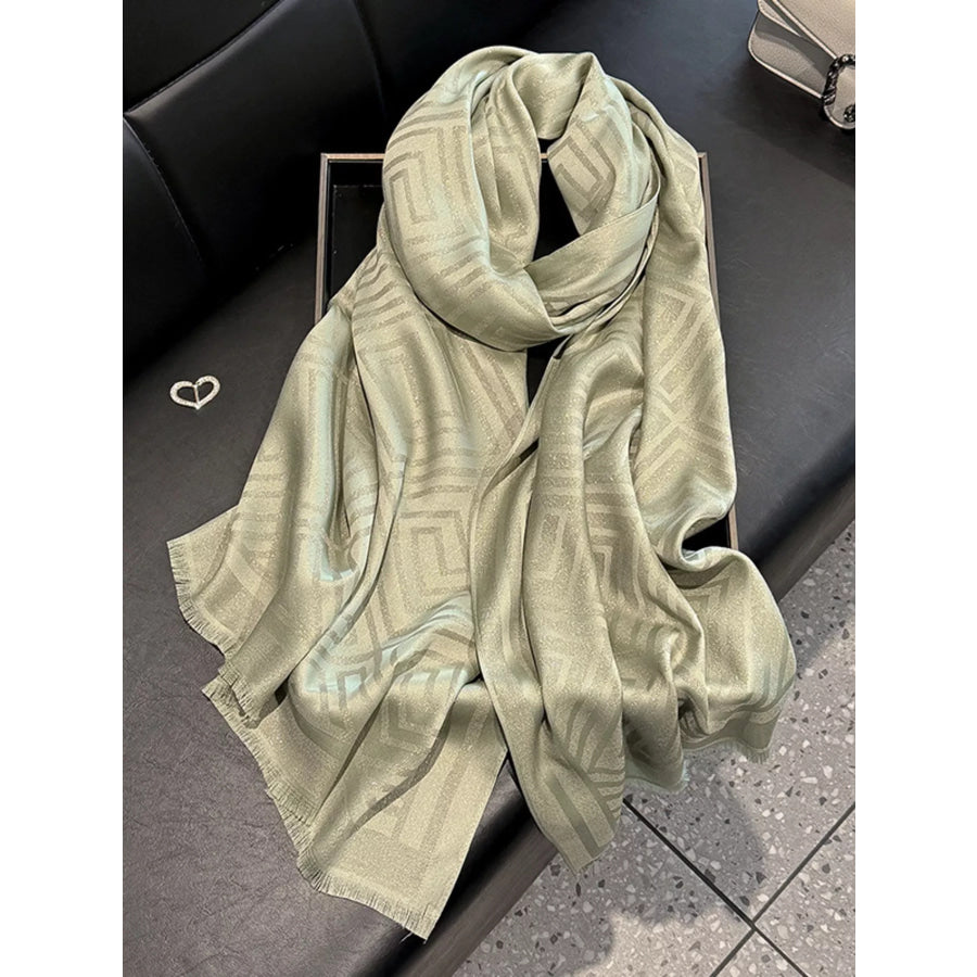 Raw Hem Lightweight Scarf Matcha / One Size Apparel and Accessories