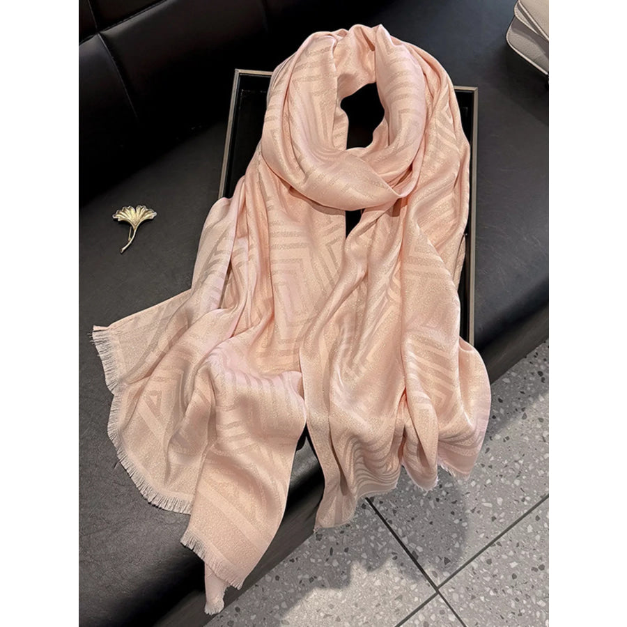 Raw Hem Lightweight Scarf Pink / One Size Apparel and Accessories