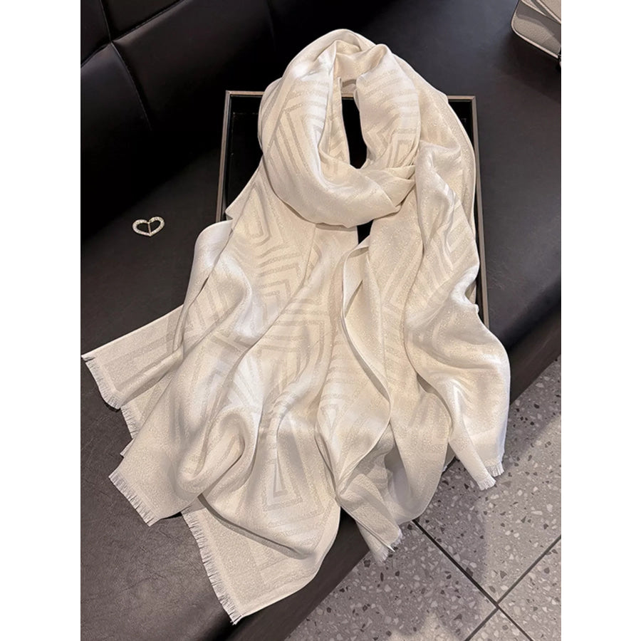 Raw Hem Lightweight Scarf White / One Size Apparel and Accessories