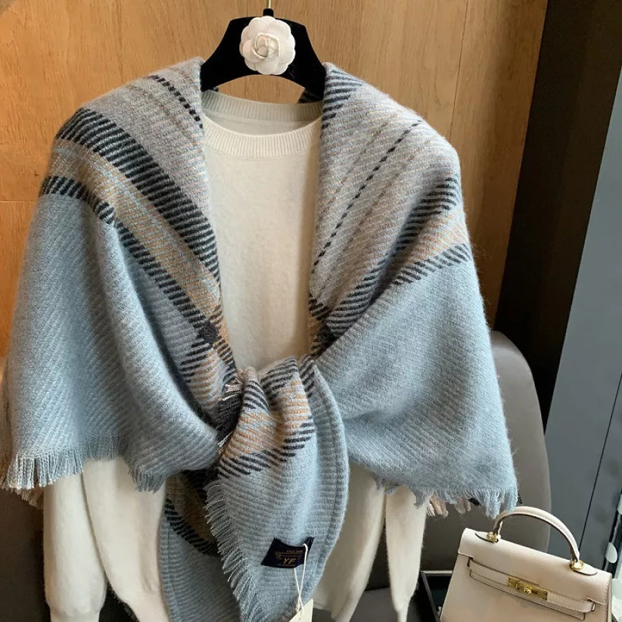 Raw Hem Plaid Scarf Apparel and Accessories