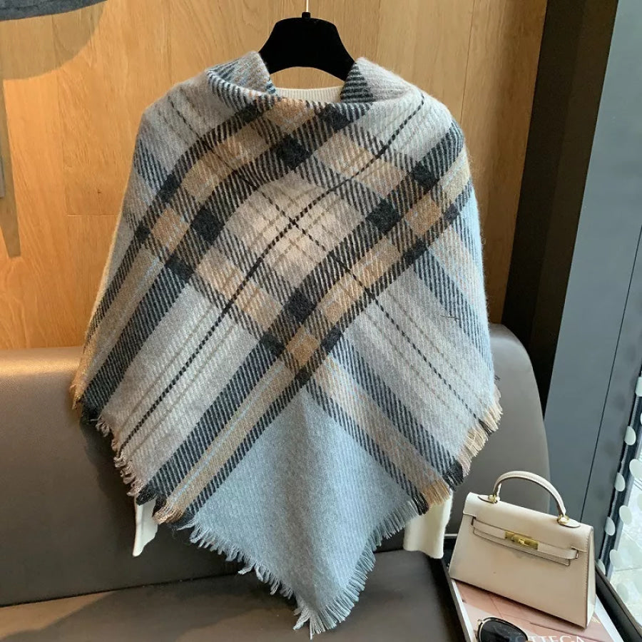 Raw Hem Plaid Scarf Apparel and Accessories