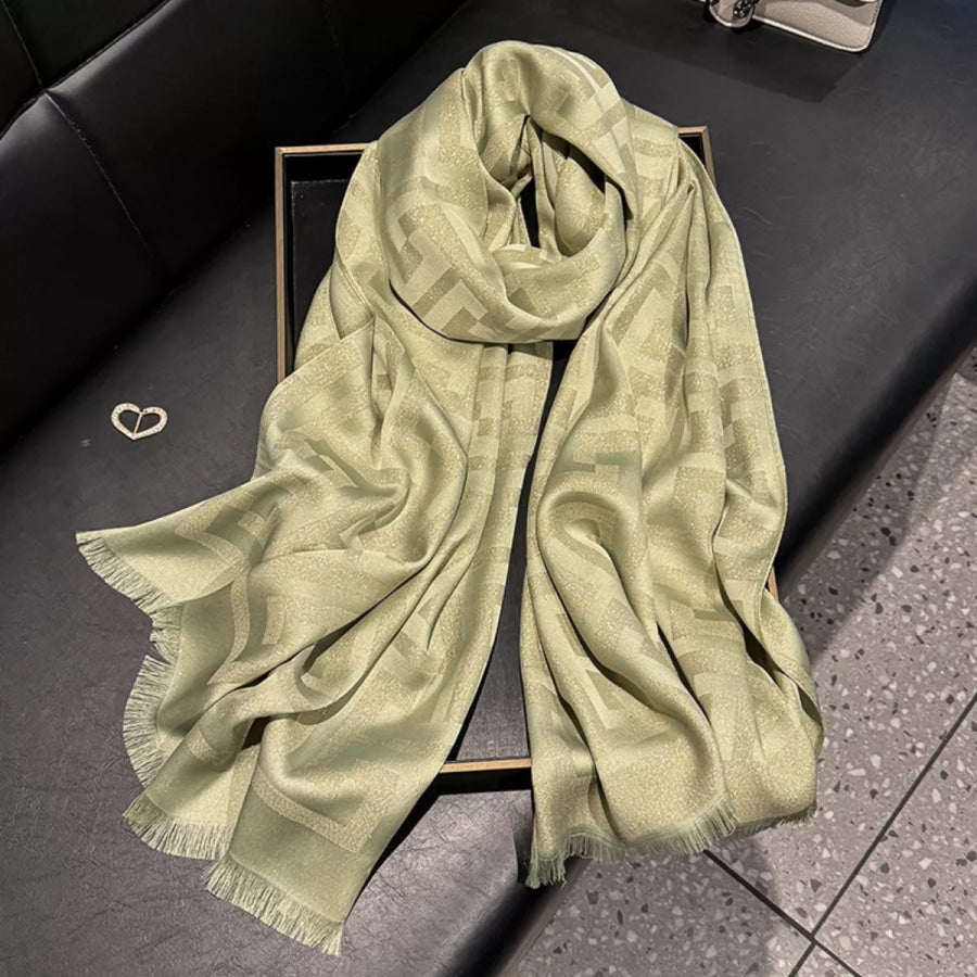 Raw Hem Scarf Gum Leaf / One Size Apparel and Accessories