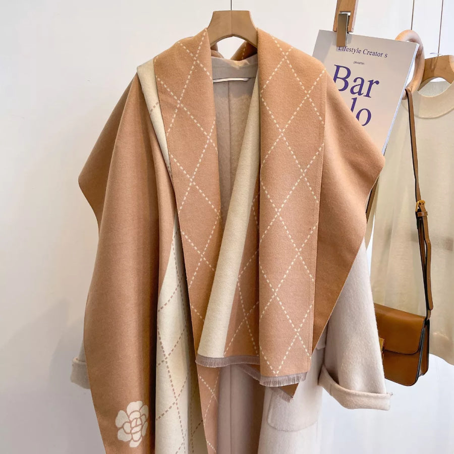 Raw Hem Scarf Khaki / One Size Apparel and Accessories