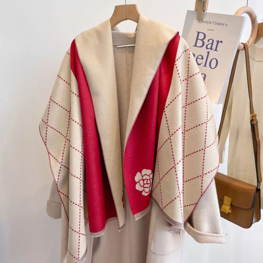 Raw Hem Scarf Red / One Size Apparel and Accessories