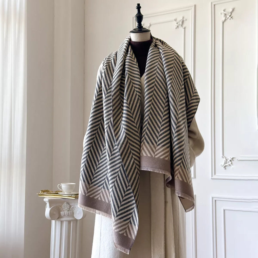 Raw Hem Soft Scarf Dark Gray / One Size Apparel and Accessories