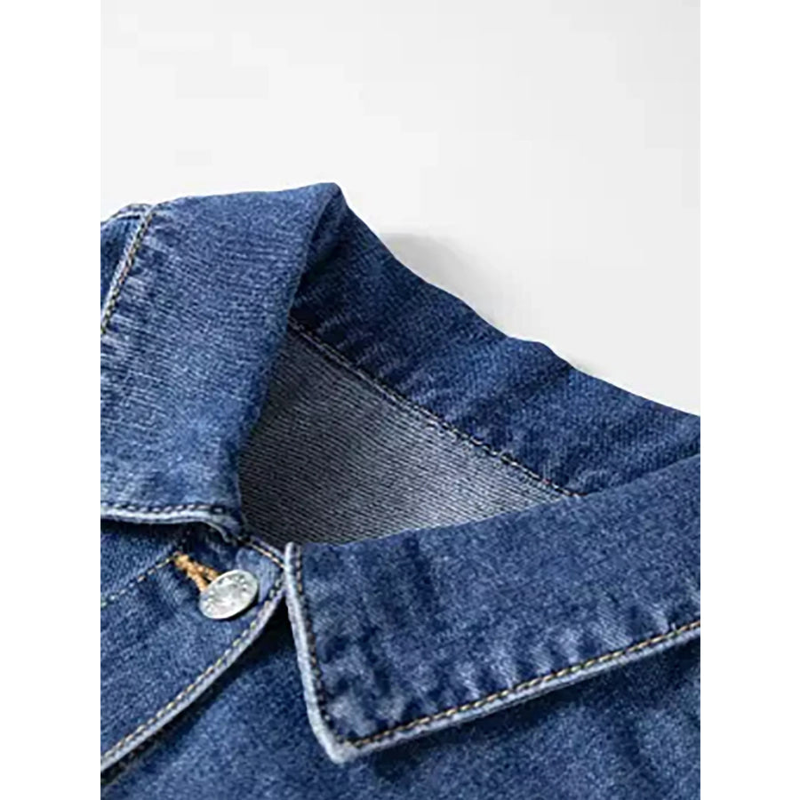 Raw Hem Two-Tone Denim Jacket Apparel and Accessories