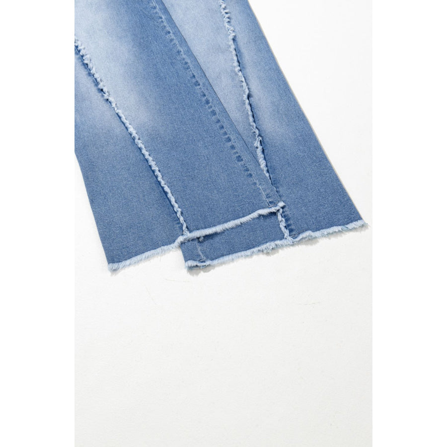 Raw Hem Wide Leg Jeans Apparel and Accessories