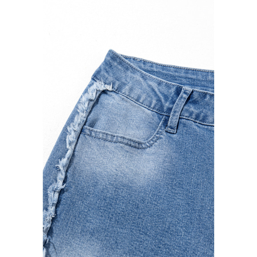 Raw Hem Wide Leg Jeans Apparel and Accessories