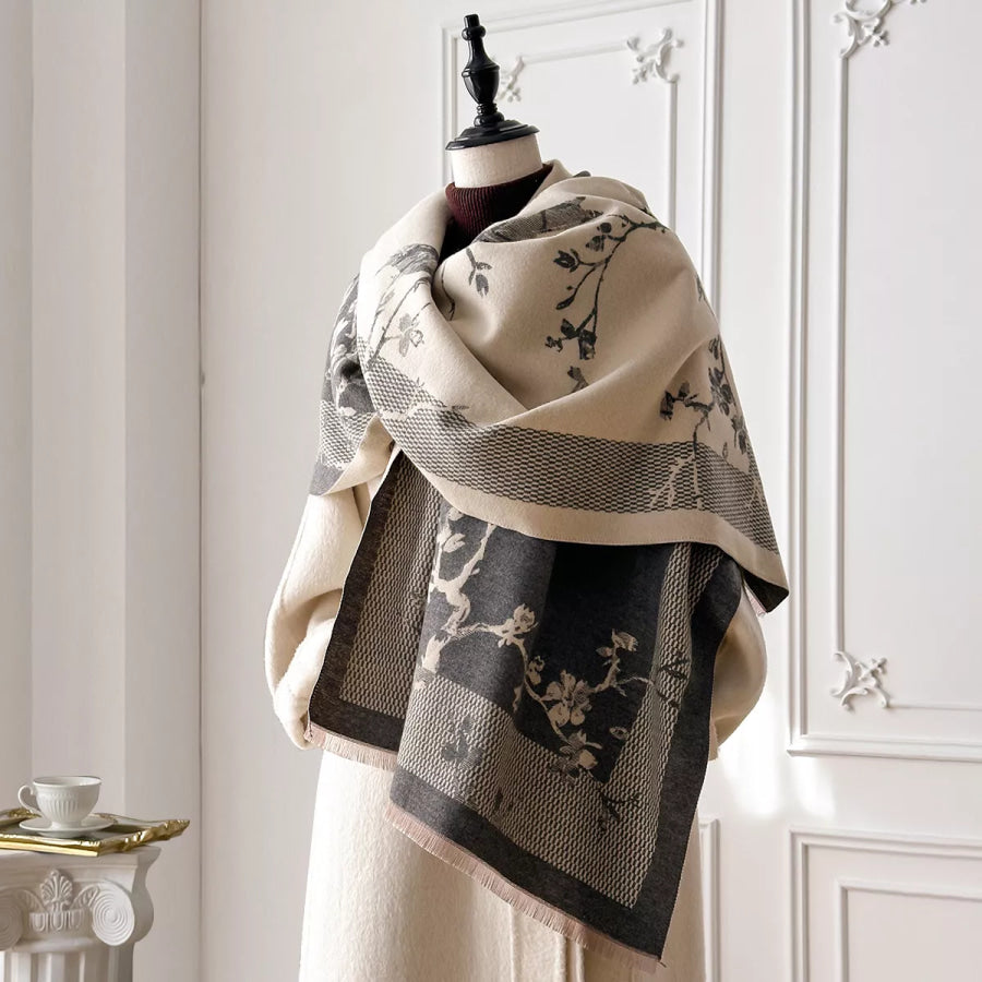 Raw Hem Winter Scarf Dark Gray / One Size Apparel and Accessories