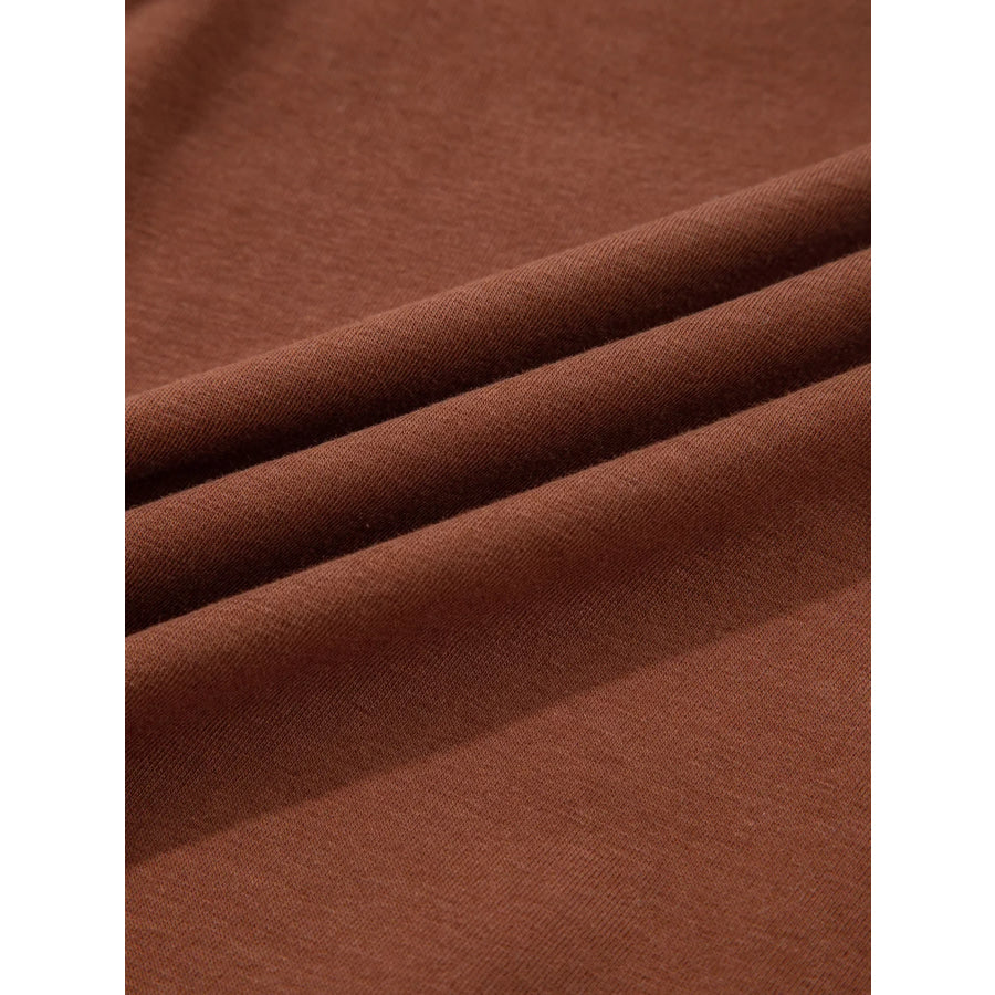 Raw Seam Detail Solid Color Long Sleeve Top Apparel and Accessories