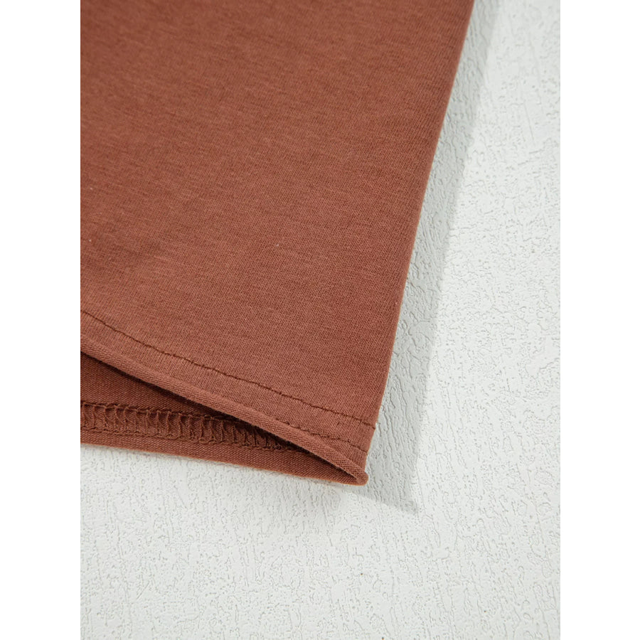 Raw Seam Detail Solid Color Long Sleeve Top Apparel and Accessories