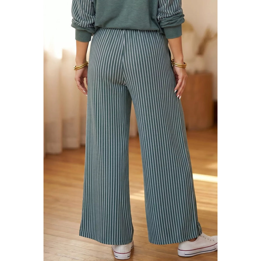 Raw Seam Patchwork Long Sleeve Top Pocket Casual Pants 2pcs Set Apparel and Accessories