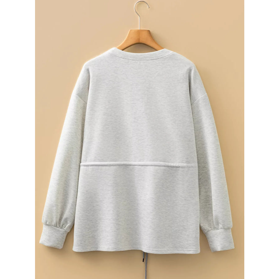 rawstring Waist Tunic Solid Sweatshirt Apparel and Accessories