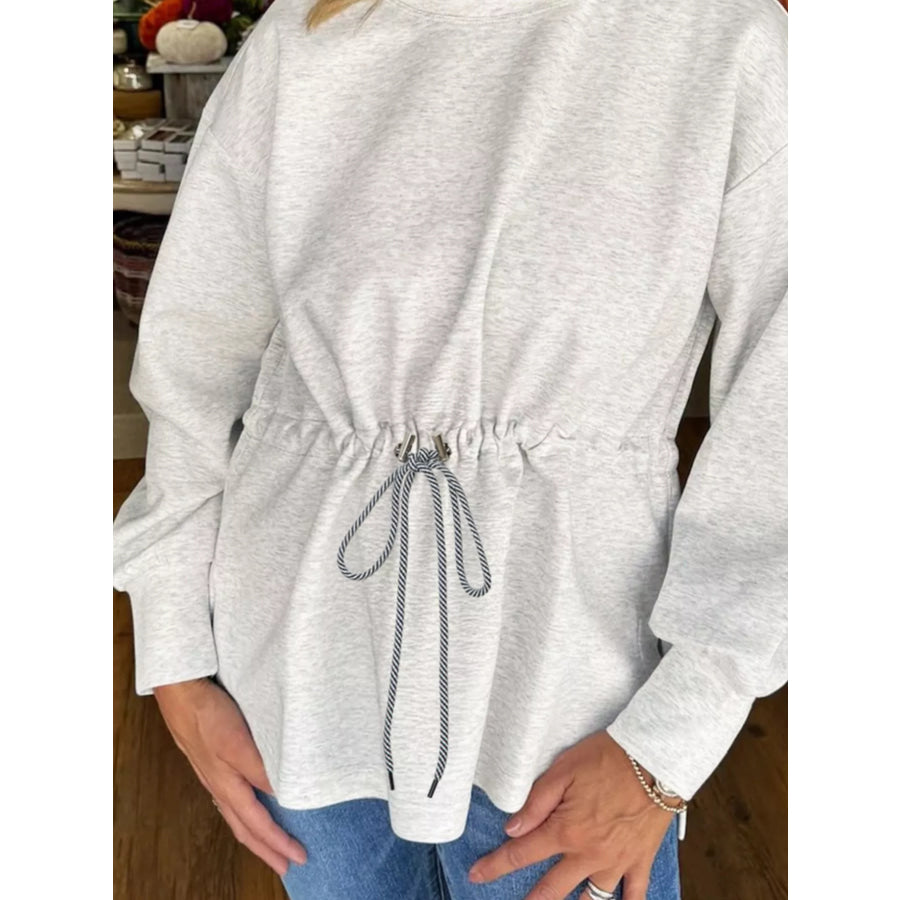 rawstring Waist Tunic Solid Sweatshirt Apparel and Accessories