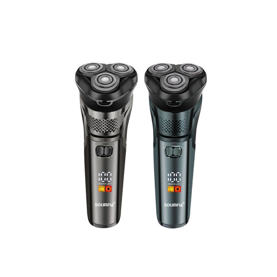 Rechargeable 3-Head Rotary Electric Shaver Blue / One Size Apparel and Accessories