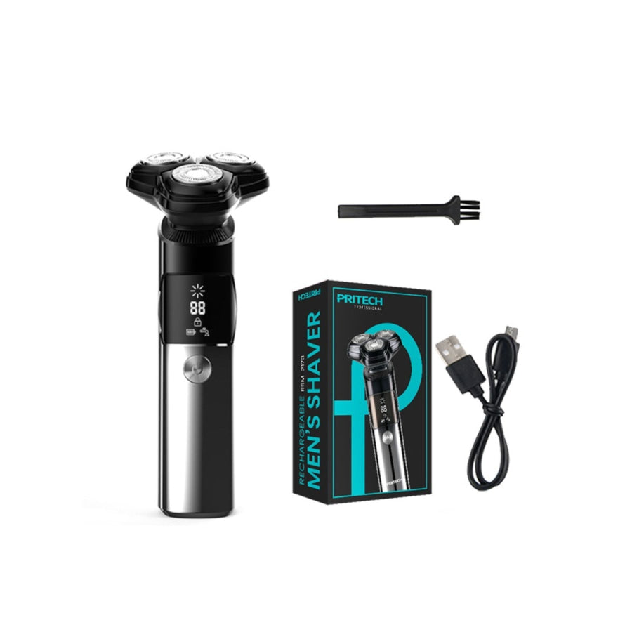 Rechargeable Electric Rotary Shaver with LED Display Black / ONESIZE Apparel and Accessories