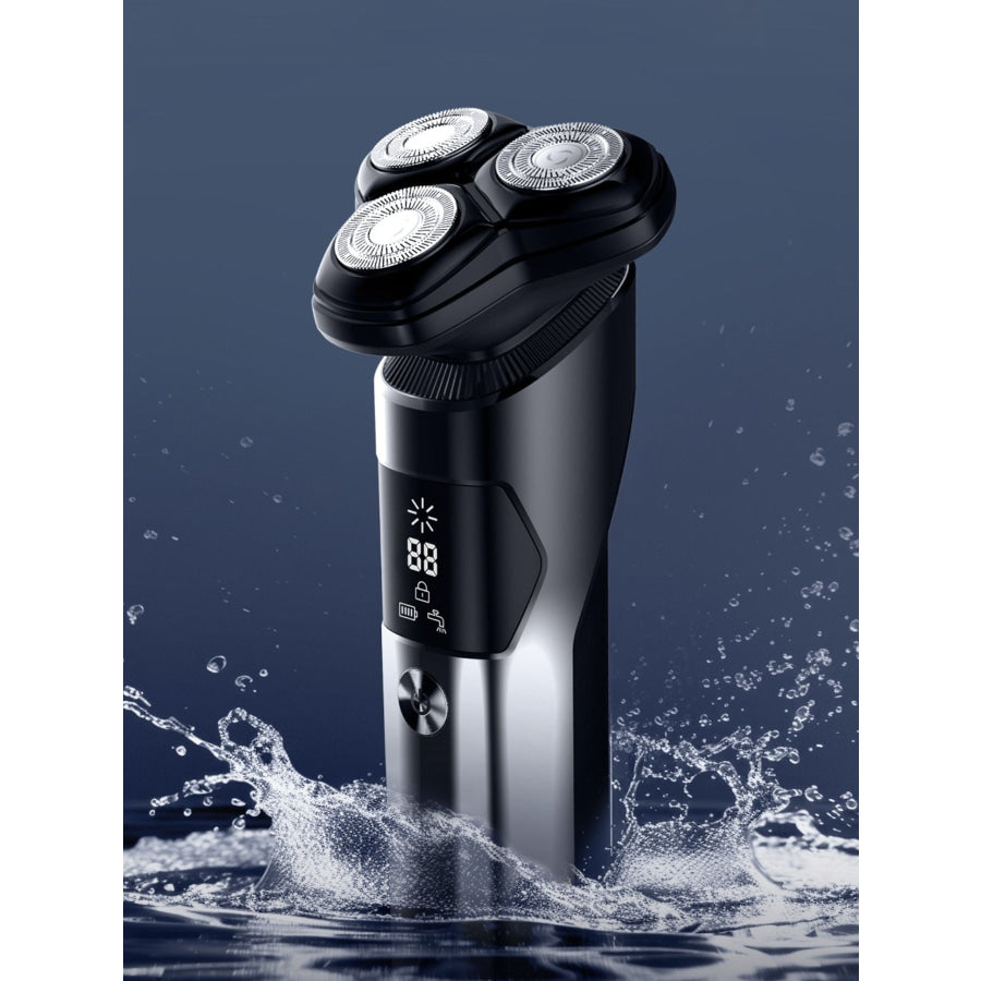 Rechargeable Electric Rotary Shaver with LED Display Black / ONESIZE Apparel and Accessories