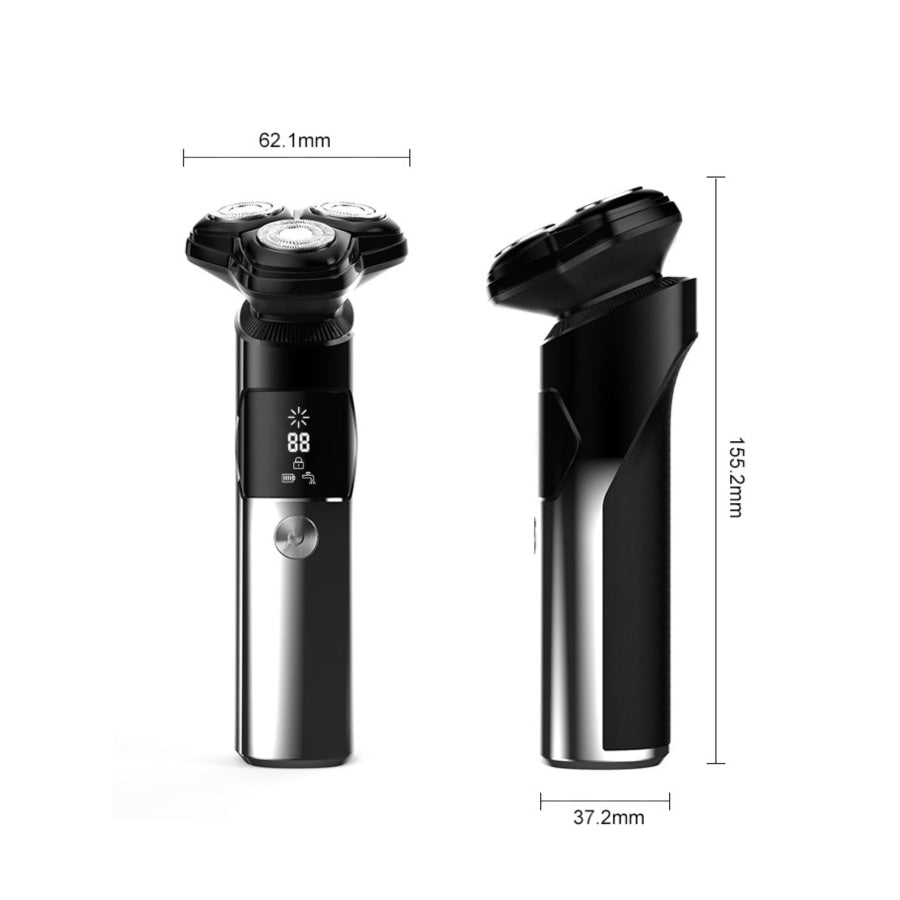 Rechargeable Electric Rotary Shaver with LED Display Black / ONESIZE Apparel and Accessories
