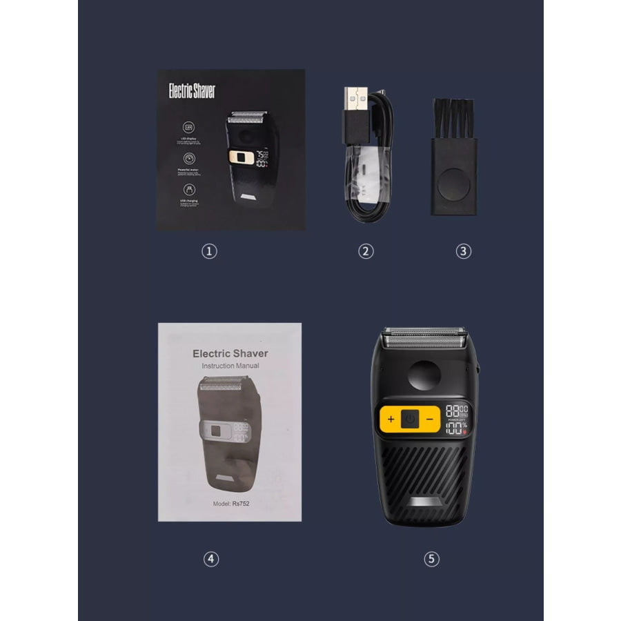 Rechargeable Electric Shaver Black / ONESIZE Apparel and Accessories