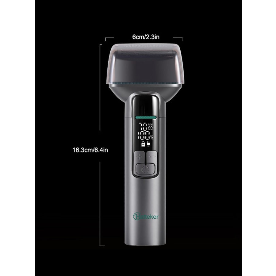 Rechargeable Electric Shaver with LED Display Gunmetal / One Size Apparel and Accessories