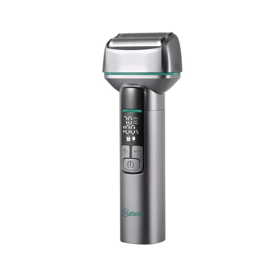 Rechargeable Electric Shaver with LED Display Gunmetal / One Size Apparel and Accessories