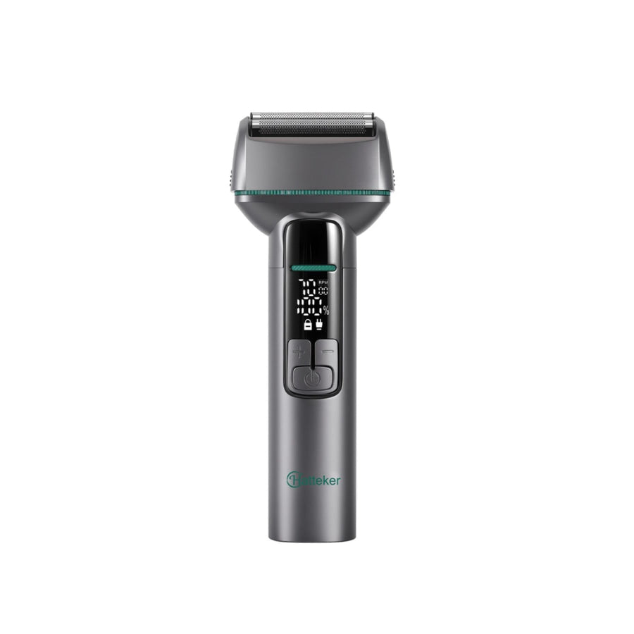 Rechargeable Electric Shaver with LED Display Gunmetal / One Size Apparel and Accessories
