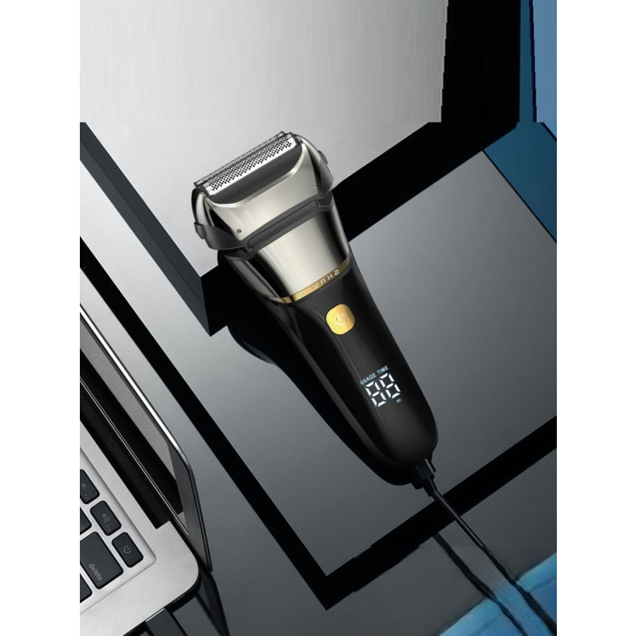 Rechargeable Electric Shaver with LED Display Silver / One Size Apparel and Accessories