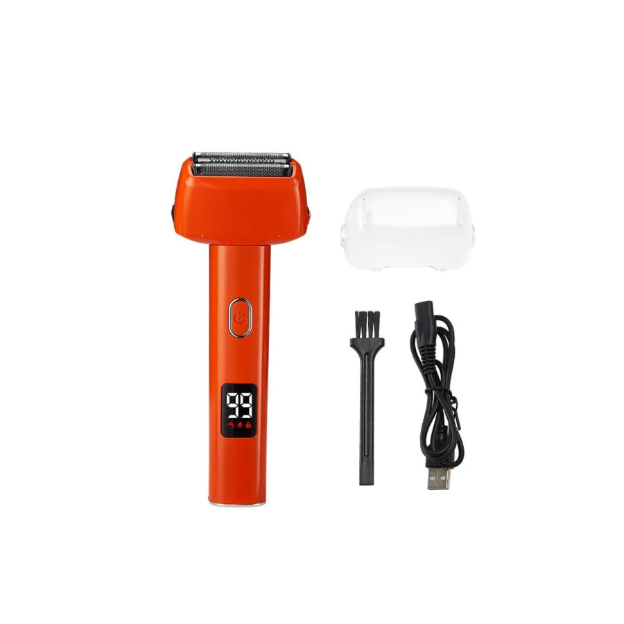 Rechargeable Foil Shaver with LED Display Orange Red / One Size Apparel and Accessories