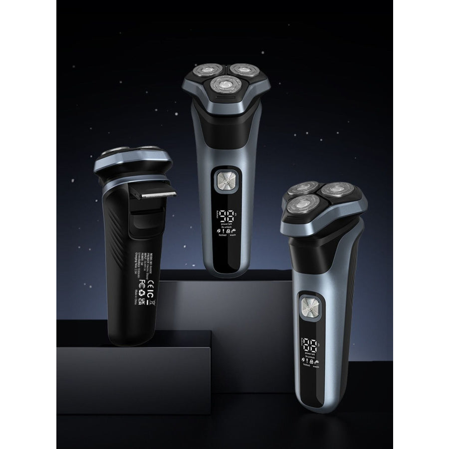 Rechargeable Rotary Electric Shaver with LED Display Gray / ONESIZE Apparel and Accessories