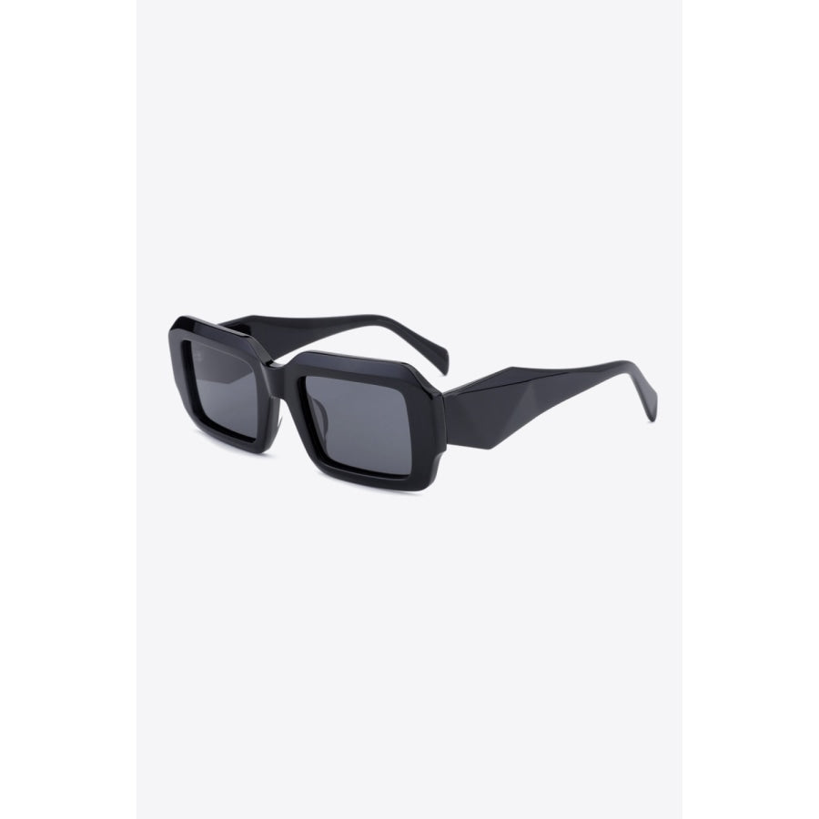 Rectangle TAC Polarization Lens Full Rim Sunglasses Black / One Size