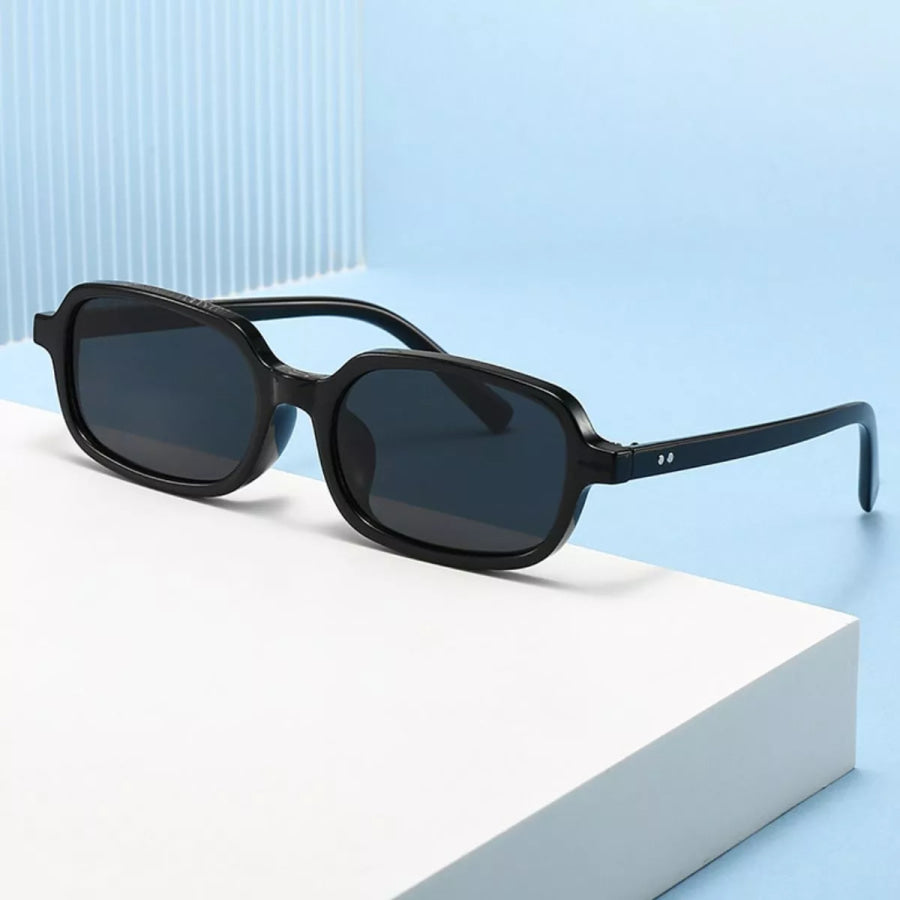 Rectangular Tinted Lens Sunglasses Black / One Size Apparel and Accessories