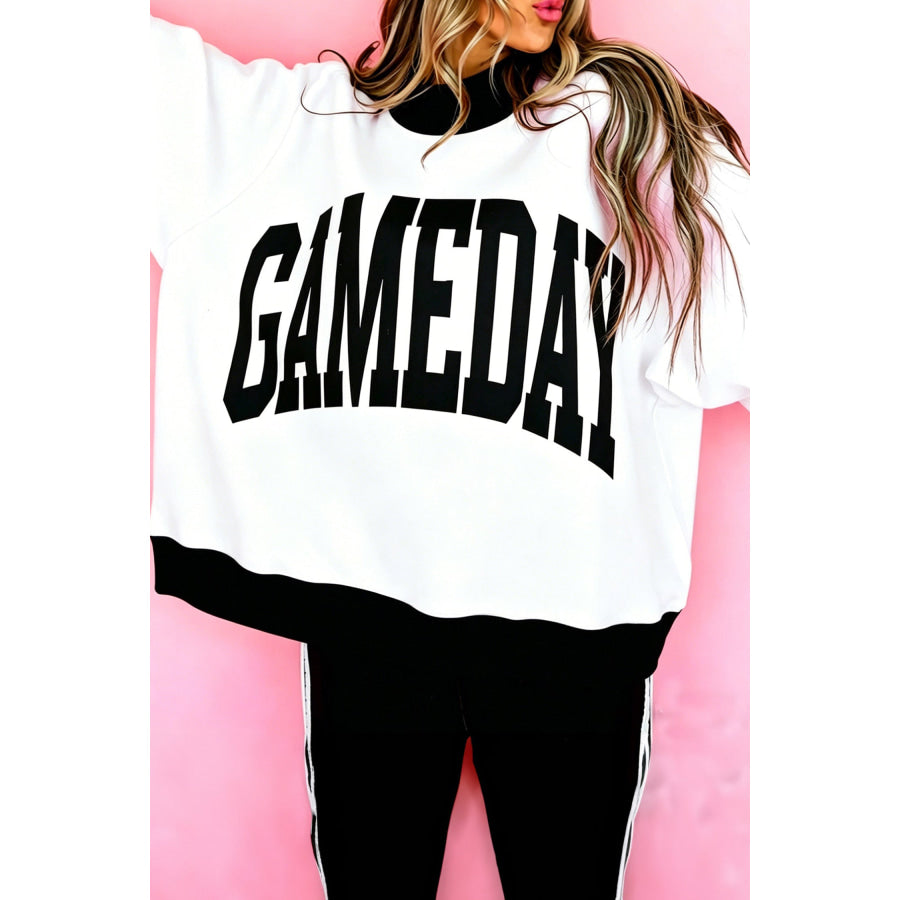 Red Checkered Print High Neck Baggy Sweatshirt Tops/Sweatshirts & Hoodies