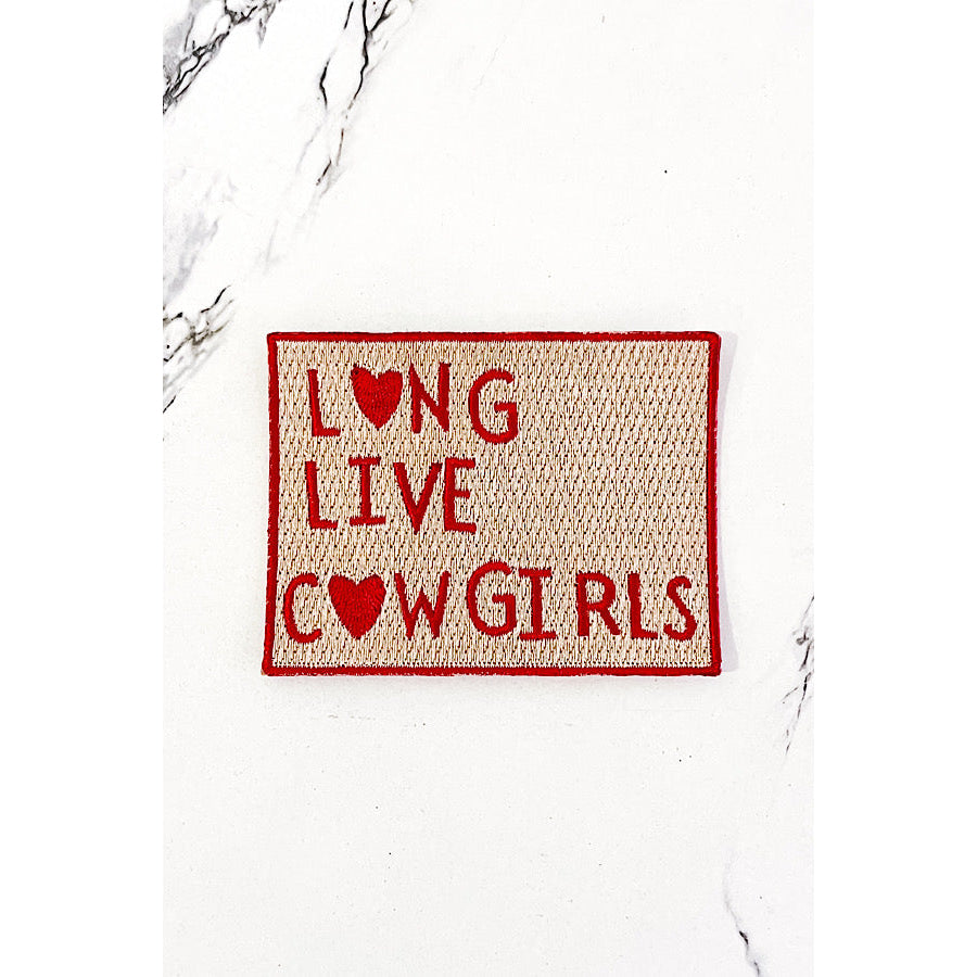 Red Long Live Cowgirls Embroidered Patch WS Patches