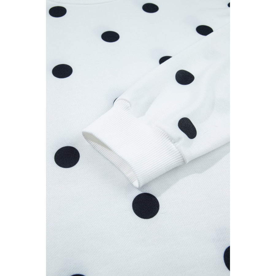 Red Polka Dot Raw Hem Relaxed Pullover Loose Skort Two Piece Set Sets/Two Dresses