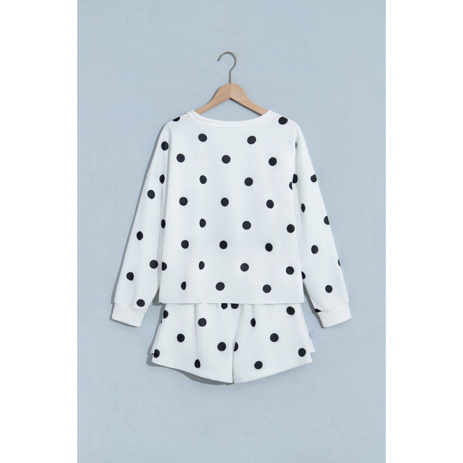 Red Polka Dot Raw Hem Relaxed Pullover Loose Skort Two Piece Set Sets/Two Dresses