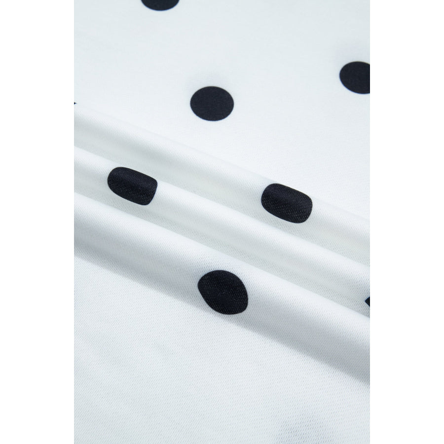 Red Polka Dot Raw Hem Relaxed Pullover Loose Skort Two Piece Set Sets/Two Dresses