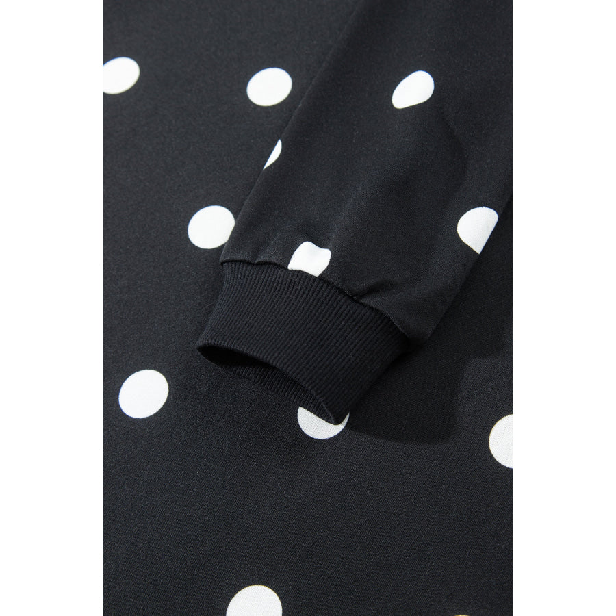 Red Polka Dot Raw Hem Relaxed Pullover Loose Skort Two Piece Set Sets/Two Dresses