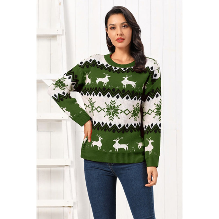 Reindeer Round Neck Sweater