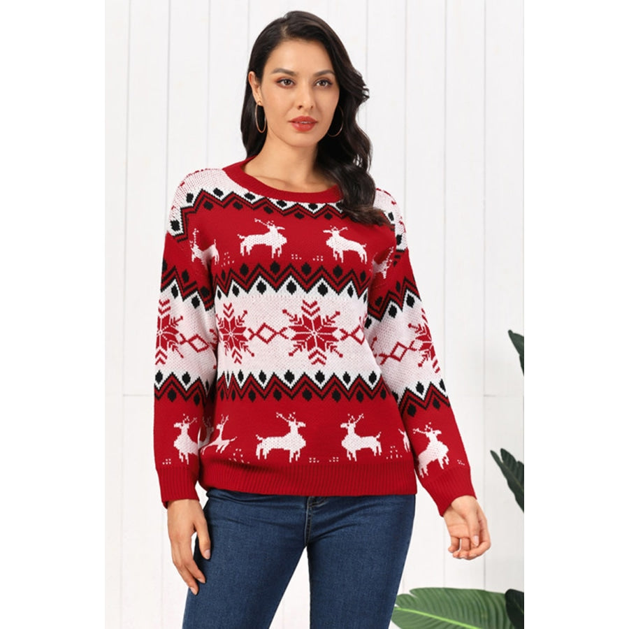 Reindeer Round Neck Sweater