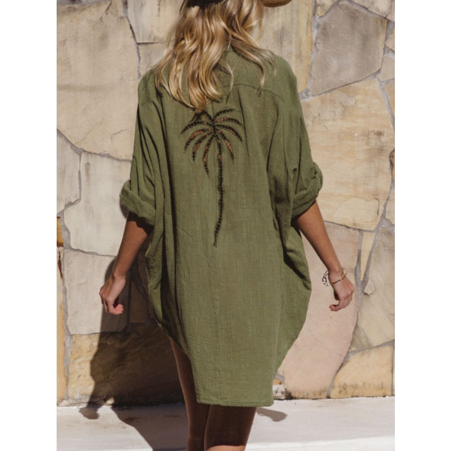 Relaxed Fit Button-Down Shirt Dress Apparel and Accessories