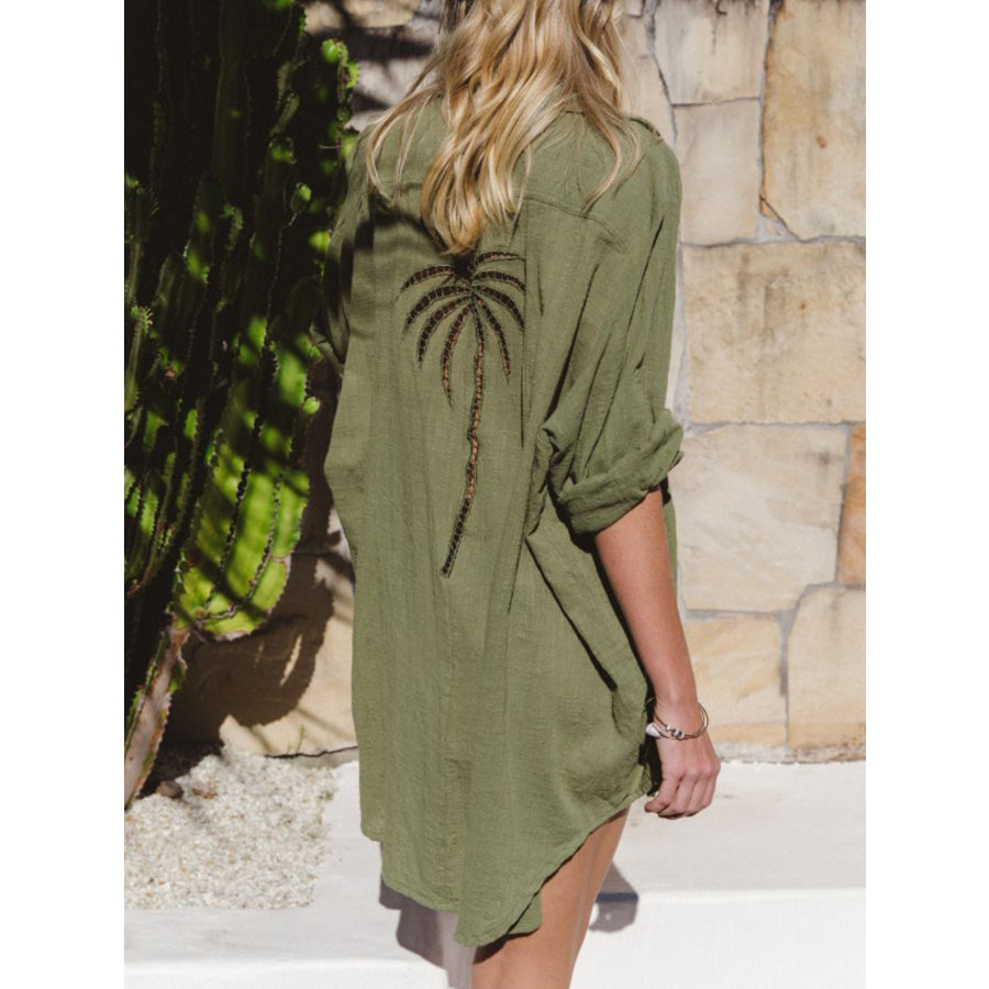 Relaxed Fit Button-Down Shirt Dress Apparel and Accessories