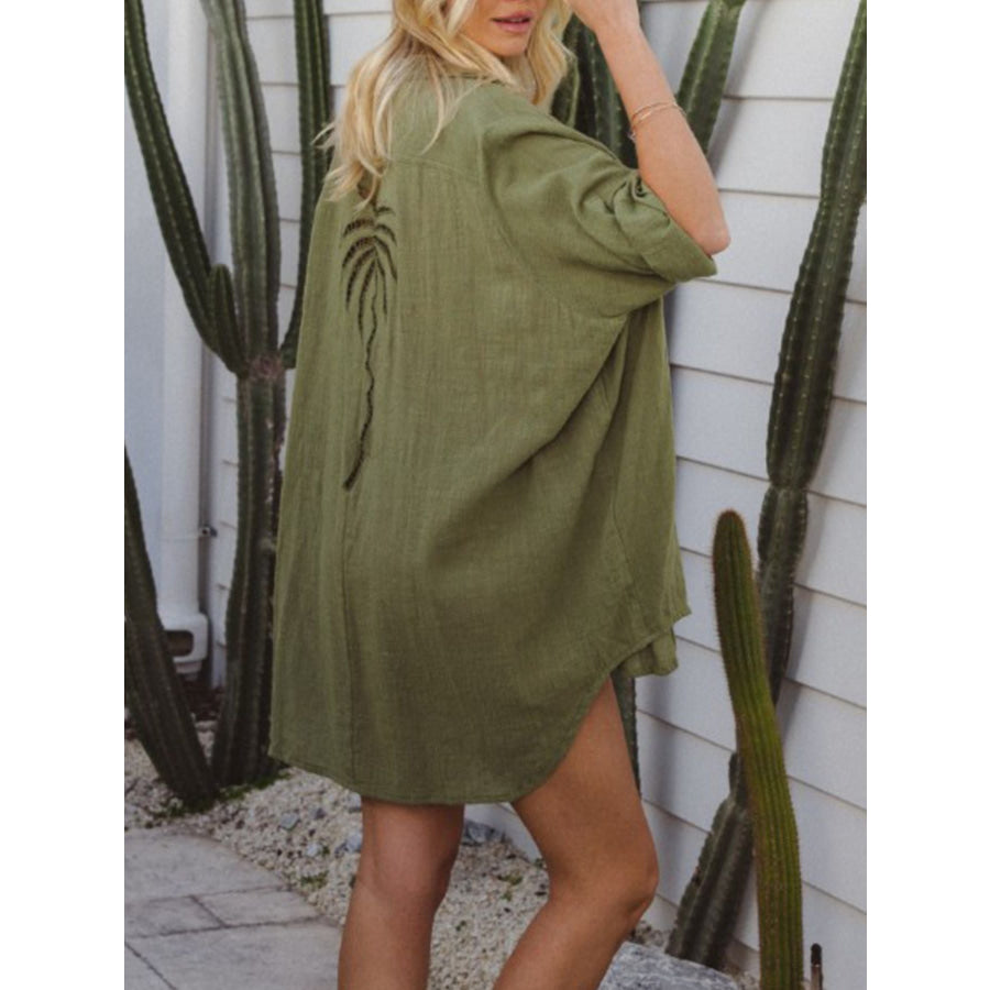 Relaxed Fit Button-Down Shirt Dress Apparel and Accessories