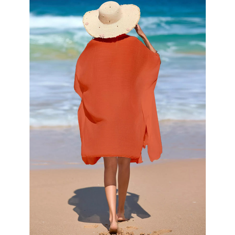 Relaxed Fit Button Up Cover-Up Dress Apparel and Accessories