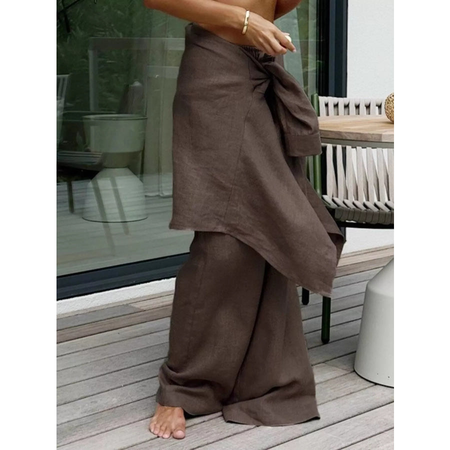Relaxed Fit Button Up Shirt and Pants Two-Piece Set Apparel and Accessories