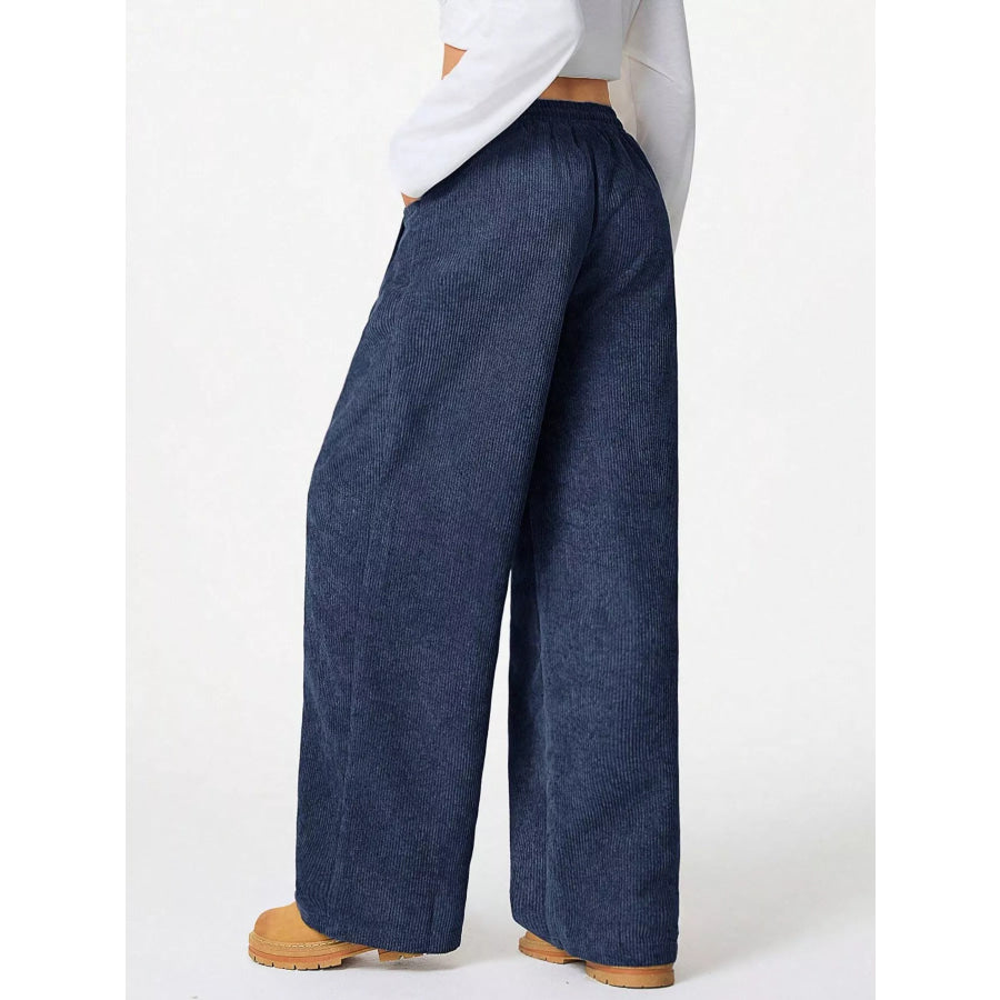 Relaxed Fit Corduroy Pants with Drawstring Apparel and Accessories